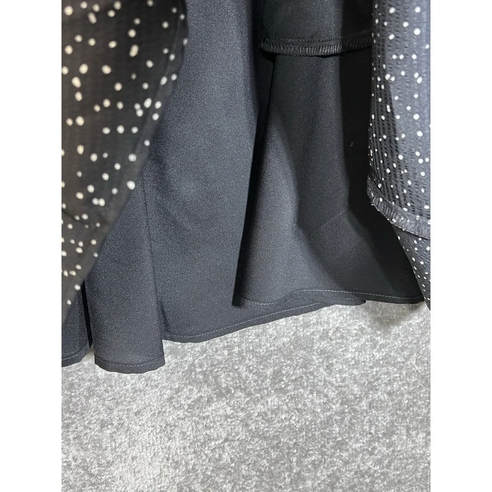 GAP Blouson Sleeve Elastic Waist Dress Womens Size M Black Polka Dot Pockets New